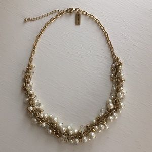 Gold and pearl statement necklace